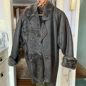 Vintage 80s Midi Leather Coat